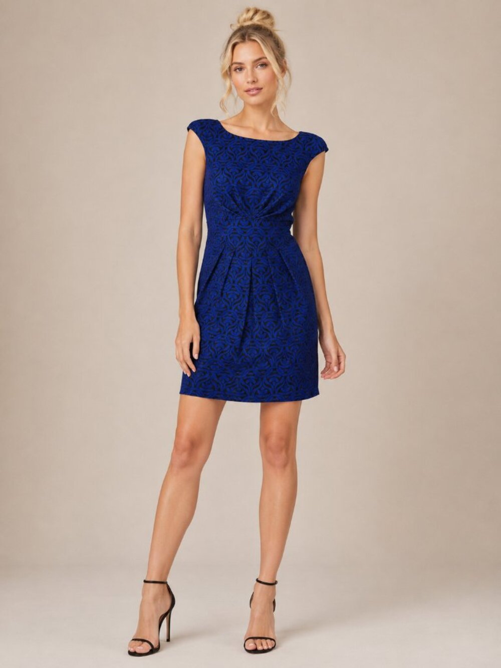 2/$30 Banana Republic Chain Link Print Silk Dress Blue 0 #A4179
